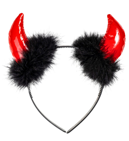 e-carnavalskleding-SYK Duivel hoorntjes met marabou