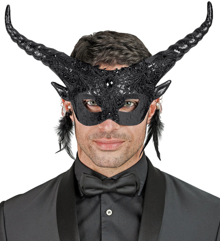 e-carnavalskleding-SYK Duivel masker luxe zwart theater