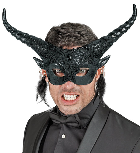 e-carnavalskleding-SYK Duivel masker luxe zwart theater