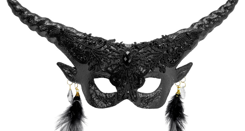 e-carnavalskleding-SYK Duivel masker luxe zwart theater