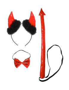 e-carnavalskleding-SYK Duivel set rood met marabou
