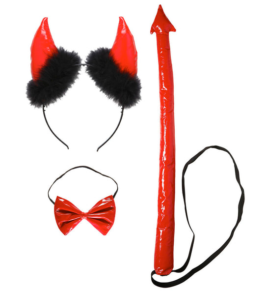 e-carnavalskleding-SYK Duivel set rood met marabou