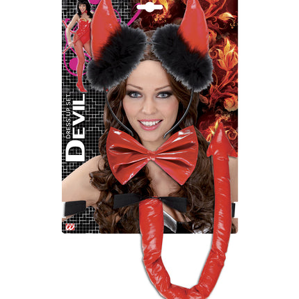 e-carnavalskleding-SYK Duivel set rood met marabou