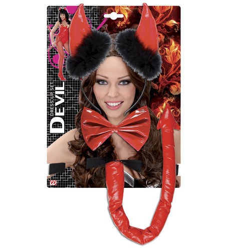 e-carnavalskleding-SYK Duivel set rood met marabou