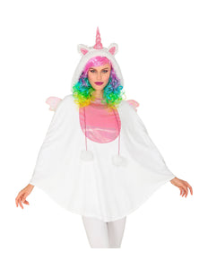 e-carnavalskleding-SYK Eenhoorn poncho met muts volwassenen