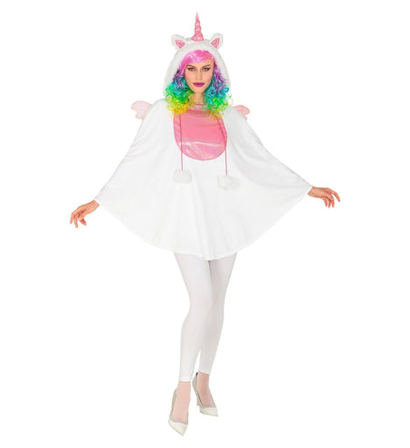 e-carnavalskleding-SYK Eenhoorn poncho met muts volwassenen