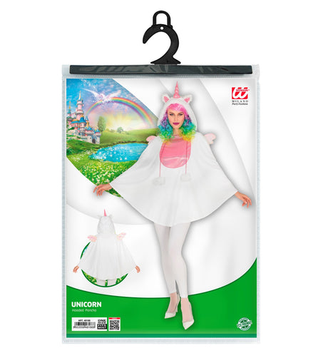 e-carnavalskleding-SYK Eenhoorn poncho met muts volwassenen