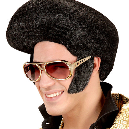 e-carnavalskleding-SYK Elvis bakkebaarden rock 'n roll zwart