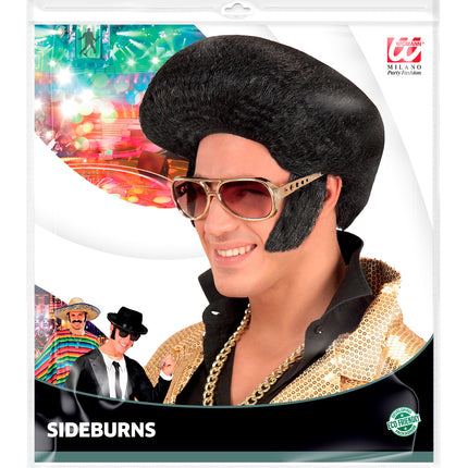 e-carnavalskleding-SYK Elvis bakkebaarden rock 'n roll zwart