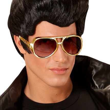 e-carnavalskleding-SYK Elvis bril rock 'n roll goud