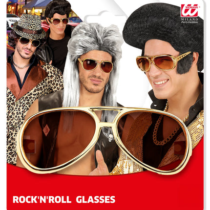 e-carnavalskleding-SYK Elvis bril rock 'n roll goud