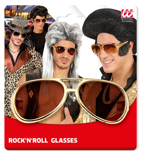 e-carnavalskleding-SYK Elvis bril rock 'n roll goud