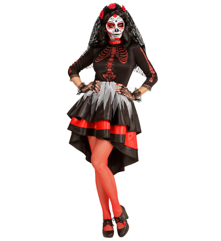 e-carnavalskleding-SYK Enge Bruid Dia De Los Muertos jurk