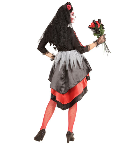 e-carnavalskleding-SYK Enge Bruid Dia De Los Muertos jurk