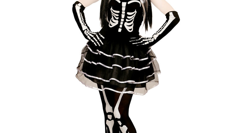 e-carnavalskleding-SYK Enge skeleton jurkjes voor Halloween