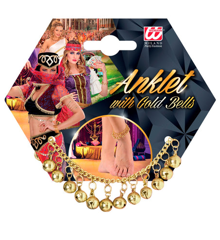 e-carnavalskleding-SYK Enkelband met gouden belletjes