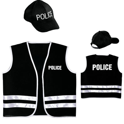 e-carnavalskleding-SYK Fbi Vest met cap