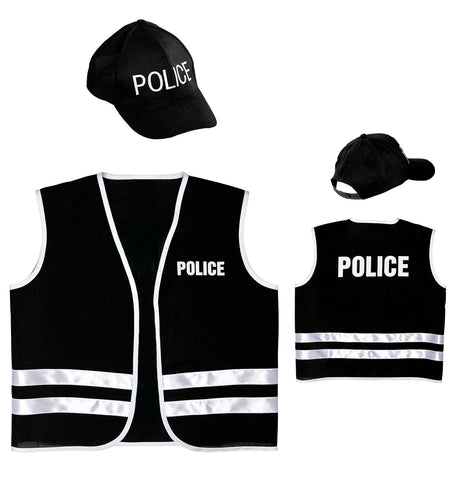 e-carnavalskleding-SYK Fbi Vest met cap
