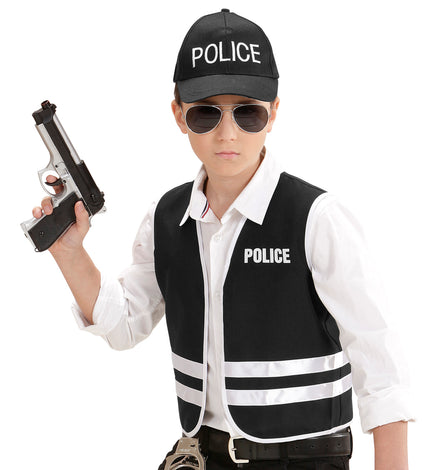 e-carnavalskleding-SYK Fbi Vest met cap