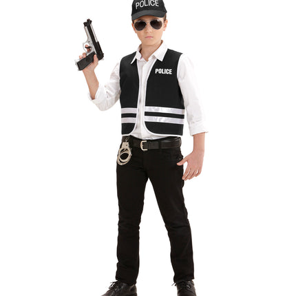 e-carnavalskleding-SYK Fbi Vest met cap