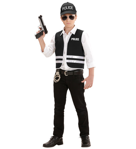 e-carnavalskleding-SYK Fbi Vest met cap