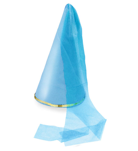 e-carnavalskleding-SYK Feeënhoed blauw met sluier kind