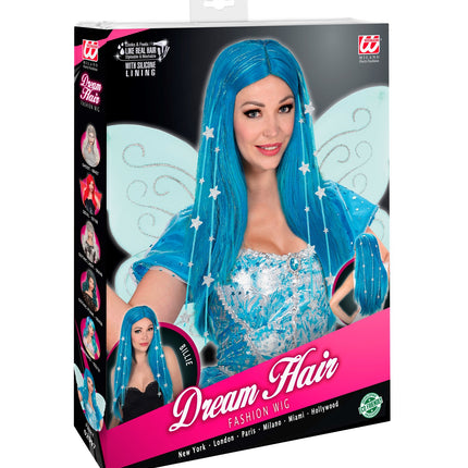 e-carnavalskleding-SYK Feeënpruik blauw met sterren