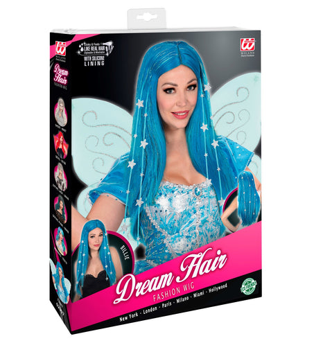 e-carnavalskleding-SYK Feeënpruik blauw met sterren