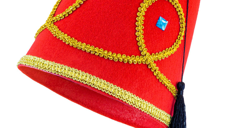 e-carnavalskleding-SYK Fez hoed rood met gouden accenten
