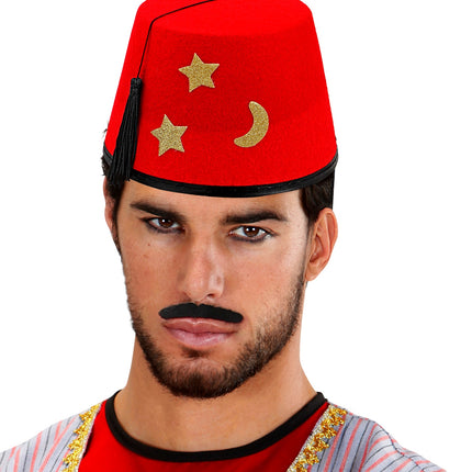 e-carnavalskleding-SYK Fez hoed vilt rood