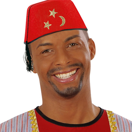 e-carnavalskleding-SYK Fez hoed vilt rood