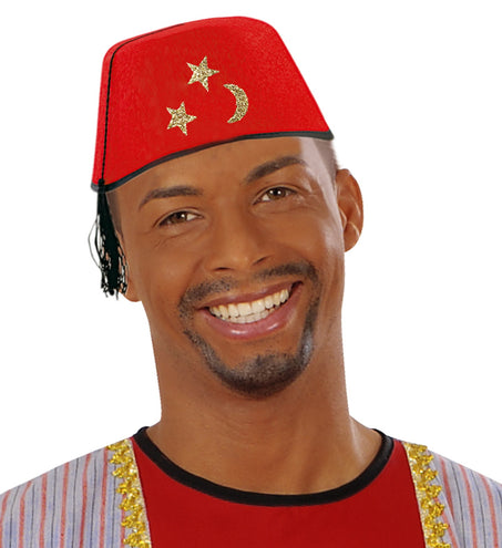 e-carnavalskleding-SYK Fez hoed vilt rood