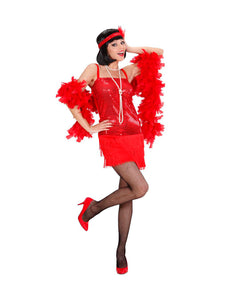 e-carnavalskleding-SYK Flapper Jurk Rood