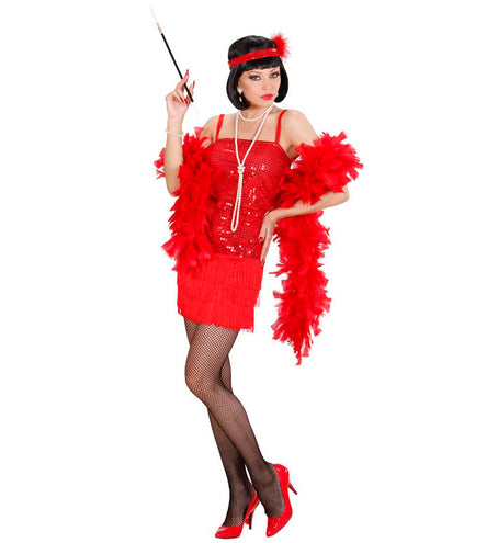 e-carnavalskleding-SYK Flapper Jurk Rood