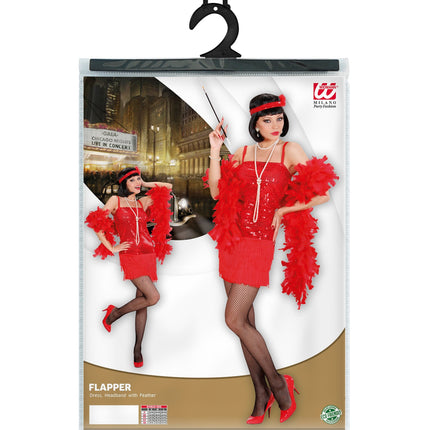 e-carnavalskleding-SYK Flapper Jurk Rood