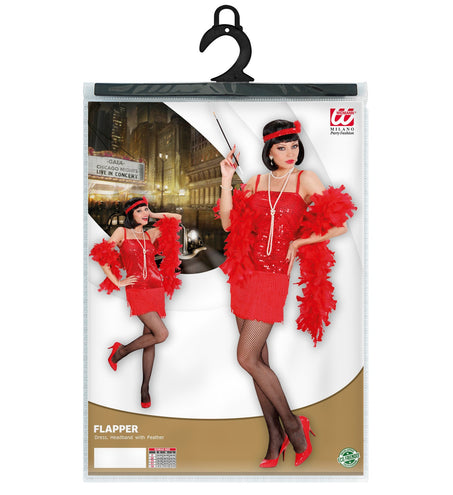 e-carnavalskleding-SYK Flapper Jurk Rood