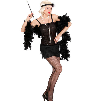 e-carnavalskleding-SYK Flapper Jurk Zwart
