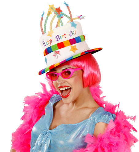 e-carnavalskleding-SYK Fluwelen hoed happy birthday
