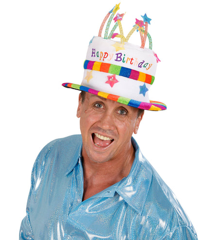 e-carnavalskleding-SYK Fluwelen hoed happy birthday