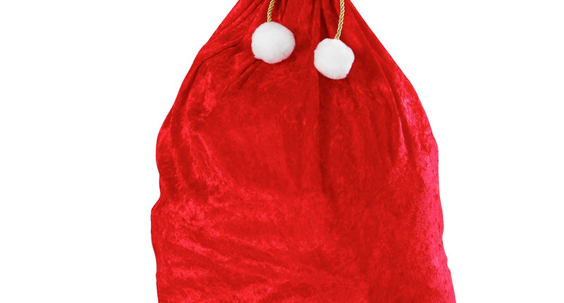 e-carnavalskleding-SYK Fluwelen kerstman zak