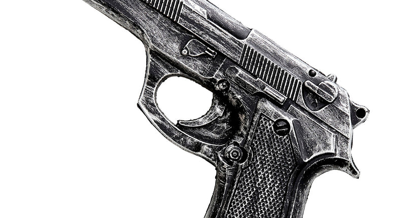 e-carnavalskleding-SYK Foam latex pistool zwart 19cm