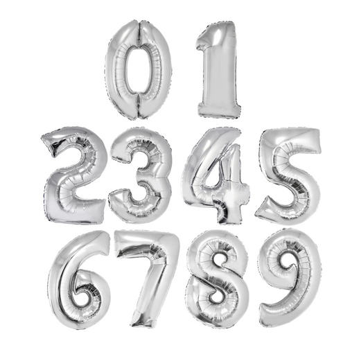 e-carnavalskleding-SYK Folieballon 102 cm zilver