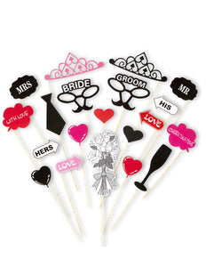 e-carnavalskleding-SYK Foto booth accessoires bruid en bruidegom