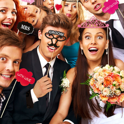 e-carnavalskleding-SYK Foto booth accessoires bruid en bruidegom