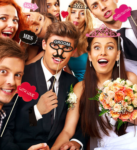 e-carnavalskleding-SYK Foto booth accessoires bruid en bruidegom