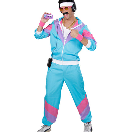 e-carnavalskleding-SYK Fout trainingspak Blauw New kids jaren 80 volwassenen