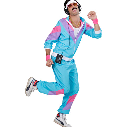 e-carnavalskleding-SYK Fout trainingspak Blauw New kids jaren 80 volwassenen
