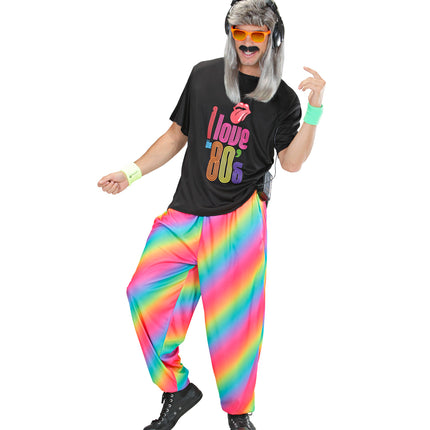 e-carnavalskleding-SYK Foute disco broek regenboog print