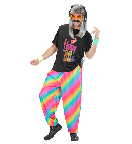 e-carnavalskleding-SYK Foute disco broek regenboog print