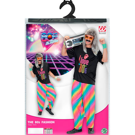 e-carnavalskleding-SYK Foute disco broek regenboog print